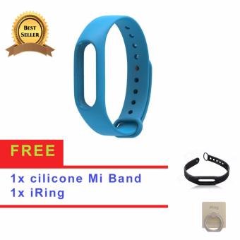 Xiaomi Mi Band 2 OLED Strap Silicone / Gelang Silicon MiBand 2 - hitam + 1 pcs cilicone mi band + free iRing mobile phone stand  