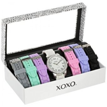 XOXO Womens XO9069 Silver-Tone Watch with Seven Interchangeable Bands - intl  