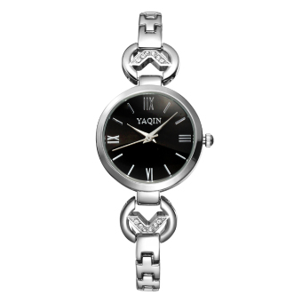 YAQIN Women's Luxury Full Alloy Bangle Bracelet Watches 258704(Black) - Intl  