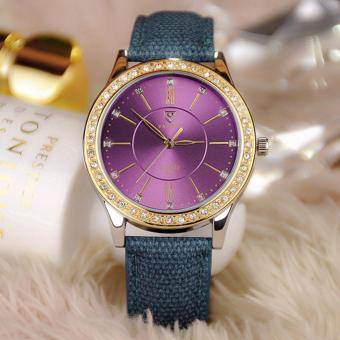 YAZOLE Gold Diamond Quartz Watch Women Ladies Famous Brand Luxury Golden Wrist Watch Female Clock YZL361P-Blue - intl  