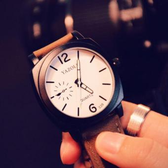 YAZOLE Top Luxury Brand Watch Men Business Watches Quartz Wristwatches Male Sport Quartz-watch YZL339-Brown - intl  