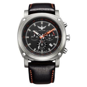 YELANG v3.2.1 Tritium Gas Luminous Sapphire Glass Leather Strap 100m Waterproof Titanium Alloy Sport Wristwatch  