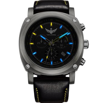 YELANG v3.2.3 Tritium Gas Luminous Sapphire Glass Leather Strap 100m Waterproof Titanium Alloy Sport Wristwatch  