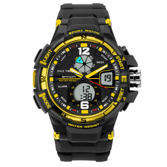 Yika 30ATM Waterproof Digital Sports Japan Wrist Watch (Gold)  