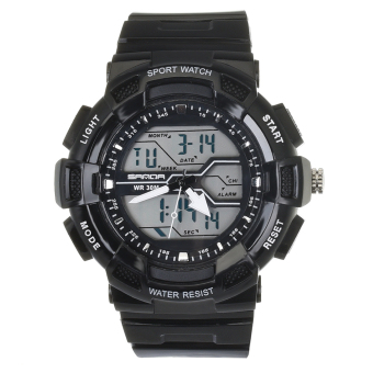 Yika Dual Display Waterproof Light Military Shockproof Watch (Black)  