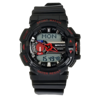 Yika LCD Light Waterproof Watch (Red)  