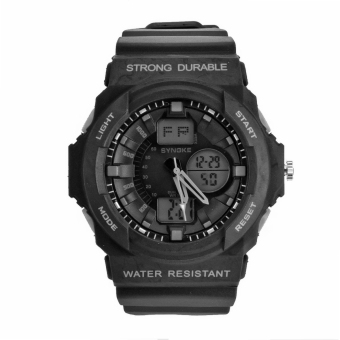 Yika Luxury Sport Quartz Wrist Men Mens Analog Digital #S Waterproof Military (Black)  