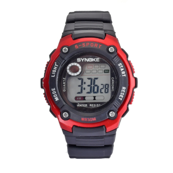 Yika Men Mens Analog Digital #S Waterproof Military wrist Watch (Red)  