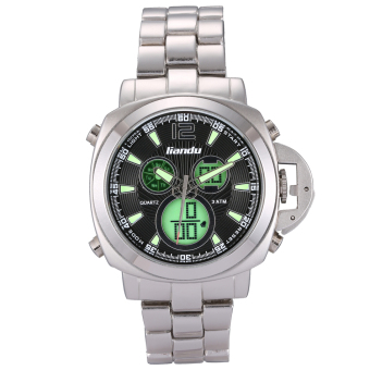 Yika Men's Military Army LED Digital Silicone Brand Wrist Watch (Silver)  