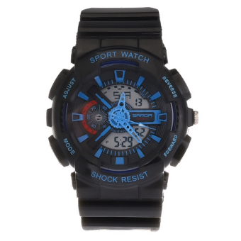 Yika Military Sports Quartz Digital Dual Time Watch (Blue)  