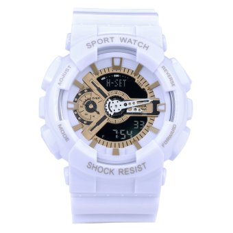 Yika Military Sports Quartz Digital Dual Time Watch (Gold)  