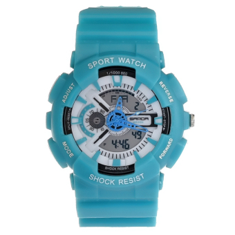 Yika Military Sports Quartz Digital Dual Time Watch (Lake Blue)  