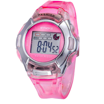 Yika Unisex Baby Boy Girl Sports Watch LED Digital PU Band Sport Quartz Wrist watches (Pink)  
