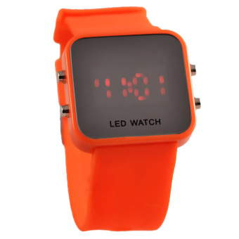 Yika Unisex LED Digital Date Sports Quartz Wrist Watch (Orange)  