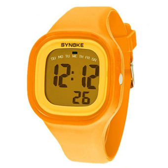 Yika Waterproof women men LED Digital Sports Watches Silicone Sport Quartz Wrist watches (Yellow)  