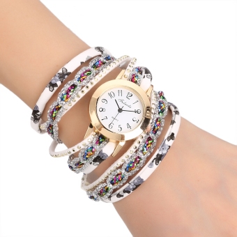 Yika Women's Quartz Multi-Strap Wrap Bracelet Wrist Watch (White)  