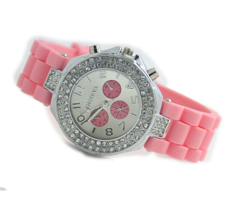 Yika Women's Silicone Strap Watch (Pink)  