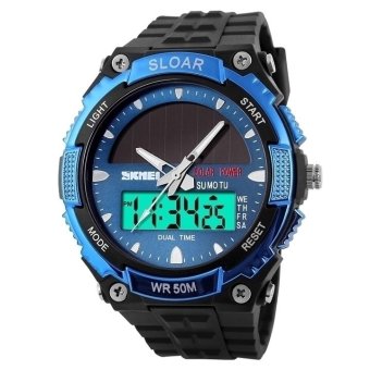 Yika Wrist Watch Sport Watches Men's Luxury Outdoor Water-Resistant LCD Watch (Blue)  