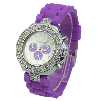 Yika Yika Women's Silicone Strap Watch (Purple)  