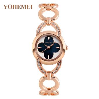 YOHEMEI 0170 Women Bracelet Watch Alloy Strap Casual Ladies Dress woman Clock Waterproof Quartz Watch - Black - intl  