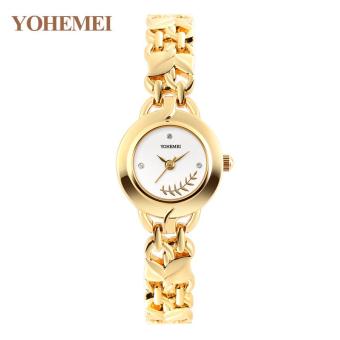 YOHEMEI 0178 Fashion Women Diamond Steel Strap Bracelet Ladies Quartz Wrist Watches - White - intl  