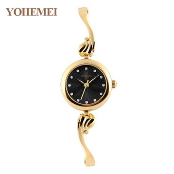 YOHEMEI 0179 Brand Luxury Watches for Women Ladies Alloy Strap Casual Quartz Watch - Black - intl  