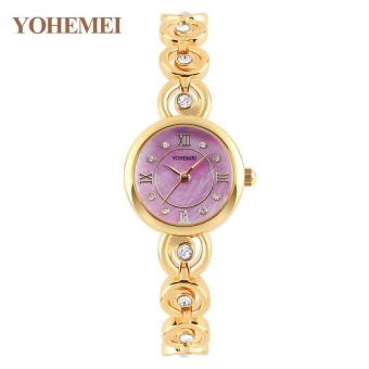 YOHEMEI 0180 Girls Ladies Diamond Watch Waterproof Quartz Watch Women 's Fashion Brand Alloy Strap Watches - Purple - intl  