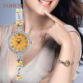 YOHEMEI 0189 Women's Classic Diamond Bracelet Watch Ladies Fashion Elegant Bracelet Quartz Watch - Gold - intl  