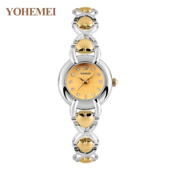 YOHEMEI 0190 Ladies Bracelet Wristwatch Women Fashion Bracelet Watch Dial Quartz Watch - Gold - intl  