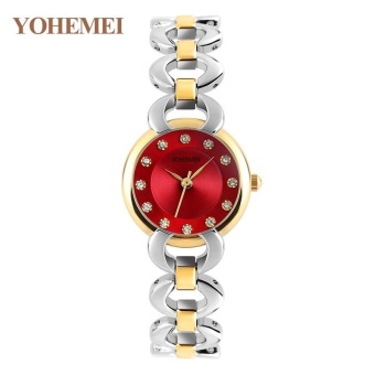 YOHEMEI 0191 Women Quartz Watch Luxury Brand Women Watch Waterproof Silver Color Alloy Strap Quartz Wrist Watches Fashion Ladies Watch - Red - intl  
