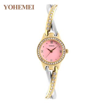 YOHEMEI 0193 Fashion and Elegant Top Brand Luxury Famous Quartz Watch for Women Ladies Casual Wristwatches - Pink - intl  