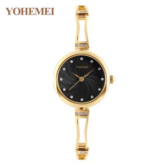 YOHEMEI Bracelet Style Ladies Quartz Watch Alloy Strap Fashion Quartz Watch 0185 - Black - intl  
