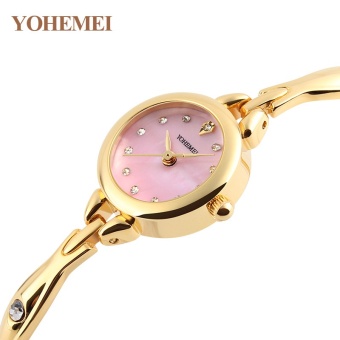 YOHEMEI Hot Sale Women Watches Rhinestones Watch Waterproof Alloy Strap Quartz Wrist Watches Ladies Clock 0184 - Pink - intl  