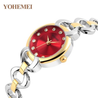 YOHEMEI Popular Women Watch Quartz Watch Waterproof Alloy Strap Quartz Wrist Watches 0191 - Red - intl  