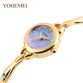 YOHEMEI Popular Women Watches Rhinestones Watch Waterproof Alloy Strap Quartz Wrist Watches Ladies Clock 0184 - Purple - intl  