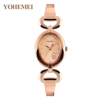YOHEMEI Watches for Womens Quartz Watch Oval Dial Bracelet Casual Gold Ladies Watch Clock - Gold - intl  
