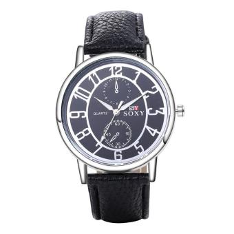 ZUNCLE Men Business Leather Band Quartz Wrist Watch (Black)  