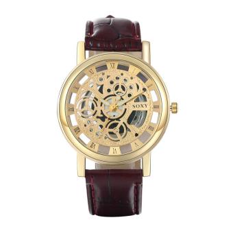 ZUNCLE Men Hollow Leather Wrist Watches (Brown)  