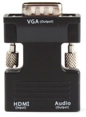Active HDMI Female to VGA Male Adapter w 3Ft 3.5mm- INTL