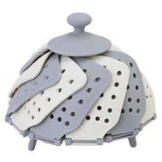 Ai Home Kitchen Collapsible Food Steamer Basket Cooking Tool Fruit Dish (Grey) - Intl