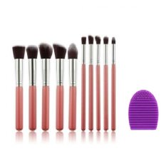 AIUEO - Makeup Brushes Set Kit Cosmetic Tool Powder Foundation Eyeshadow Brush 10 Pcs Bundling Brush Egg Pembersih Kuas Make Up Random Color