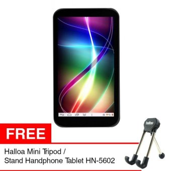 Aldo Tablet 7" Dual Camera T55 - Hitam + Gratis Halloa Mini Tripod / Stand Handphone Tablet HN-5602