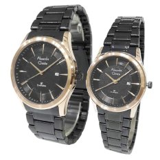 Alexandre Christie 8477LMDBBRBA Classic Steel Series - Jam Tangan Couple - Black Rose Gold