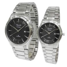 Alexandre Christie 8477LMDBSSBA Classic Steel Series Jam Tangan Couple - Silver