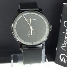 Alexandre Christie - Jam Tangan Pria - Leather Strap - AC 8485 Black Man