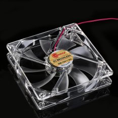 Allwin 12cm PC Computer Clear Case Quad 4 LED Light 9-Blade CPU Cooling Fan 12V Colorful (Intl)