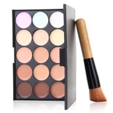 Allwin 15 Colors Contour Face Cream Concealer Palette + Brush Daily Makeup Tool Set - Intl