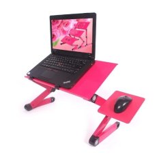 Alumunium Portable with Cooler Big Fan Mousepad - Meja Laptop (Pink)