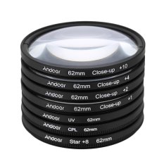Andoer 62mm UV+CPL+Star8+Close-up (+1 +2 +4 +10) Photography Filter Ultraviolet Circular-Polarizing Star 8-Point Macro Close-up Lens Filter for Canon Nikon Sony DSLR Camera Lens (Intl)