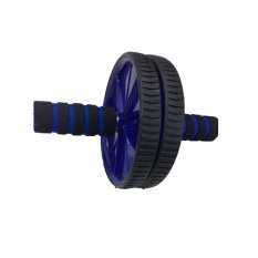 Anekaimportdotcom Double Wheel Gym / AB Roller Fitnes Exerciser / Yoga Roller / Pilates Roller - Biru